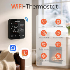 SALCAR Smart WiFi Thermostat – Programmable room thermostat for water-based underfloor heating with LCD display, compatible with Alexa &amp; Google Home