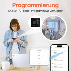 SALCAR Smart WiFi Thermostat – Programmable room thermostat for water-based underfloor heating with LCD display, compatible with Alexa &amp; Google Home