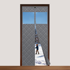 Sekey Magnetischer Thermo-Türvorhang mit Sichtfenster – Kälteschutz & Wärmeschutz, selbstklebend, winddicht, energieeffizient