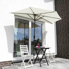 Sekey 270 cm Halbrund Sonnenschirm mit Kurbel, Sonnenschutz UV50+ Sekey