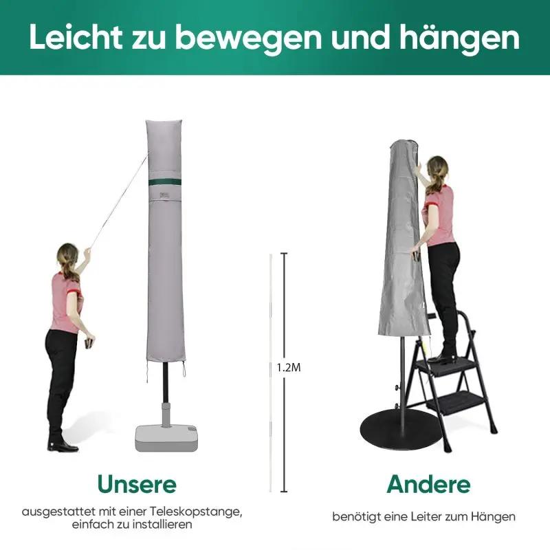 Sekey 175 x 27,5/35,5 cm Schutzhülle für 300 cm Sonnenschirm, aus Polyester-Gewebe Sekey