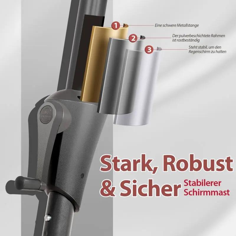 Sekey 220 cm Sonnenschirm mit Kurbel und Auto Kippen, Sonnenschutz UV50+ Sekey