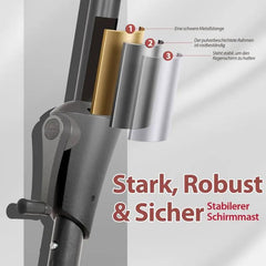 Sekey 220 cm Sonnenschirm mit Kurbel und Auto Kippen, Sonnenschutz UV50+ Sekey