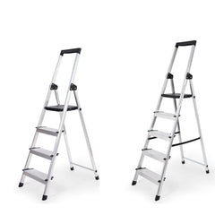 Sekey Aluminium Trittleiter 4/5 Stufen – Klappbar, Rutschfest, Mit Werkzeugablage, TÜV EN131-2, 140/160 cm, Bis 150 kg, Für Haushalt, Garage & Garten