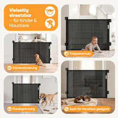 Sekey Ausziehbares Treppenschutzgitter 0–150 cm – TÜV & EN1930 zertifiziert, 97 cm hoch, feste Schraubmontage, Baby- & Haustiergitter für Treppe, Tür & Flur