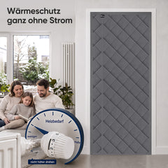 Sekey Thermo Türvorhang mit Magnetverschluss, Wärmeschutz & Energiesparvorhang aus Baumwoll-Polyester, Zugluftstopper für Balkon-, Terrassen- & Wohnungstüren