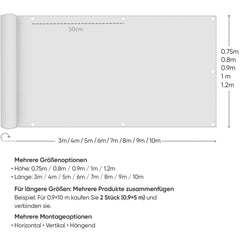 Sekey Balkon Sichtschutz aus 100% Polyester, Anthrazit