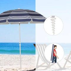 Sekey ∅ 180 cm Alu Strandschirm mit Schutzhülle und Bodenhülse, Sonnenschutz UV50+ Sekey