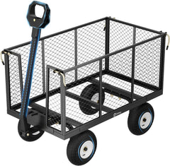 Sekey 3-in-1 Bollerwagen 500 kg – Gartenwagen mit abnehmbaren Seitenwänden & 10-Zoll-Gummireifen, leise & rostfrei, schnelle Montage in 8 Minuten, Plattform- & Transportwagen