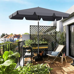 Sekey Rechteckiger Balkon-Sonnenschirm 200x125 cm – UPF50+, 4 Farben (Apfelgrün, Weiß, Dunkelgrau, Beige) + Schutzhülle