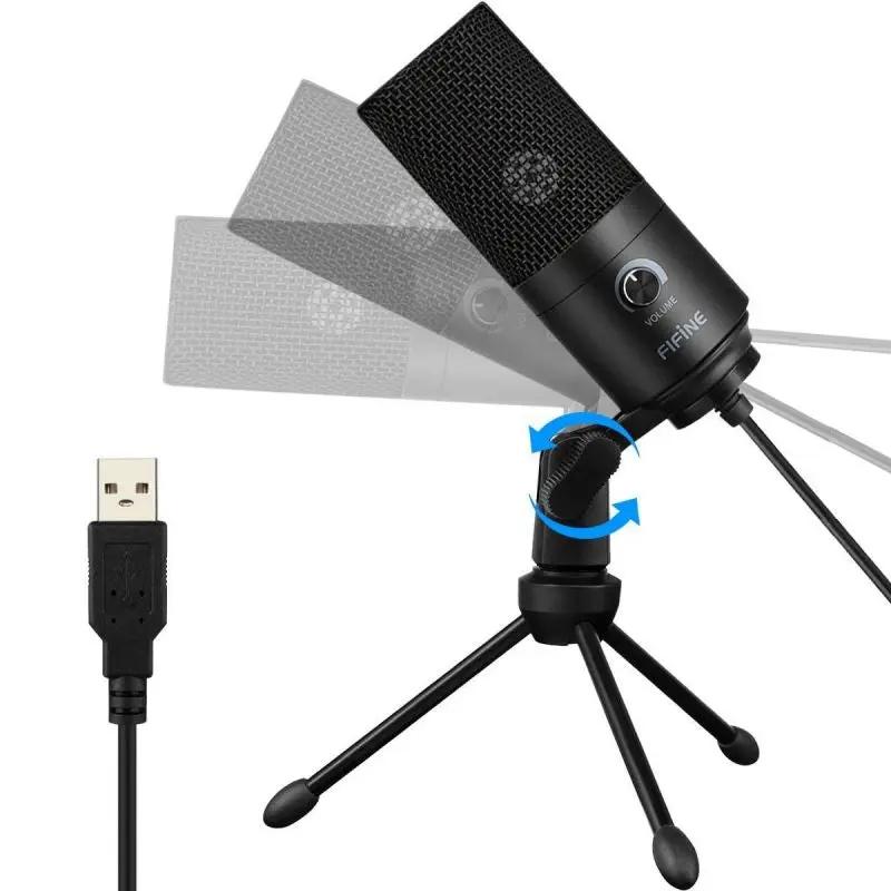 Fifine USB Kondensator Mikrofon mit Ständer, K669B Sekey