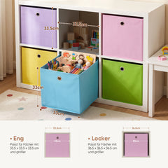 Sekey Aufbewahrungsboxen Stoff 6er Set 33x33x33 cm – Faltbare Ordnungsboxen für KALLAX Regal, Aufbewahrungswürfel mit Grifföse für Spielzeug, Kleidung und Bücher