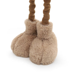Salcar Weihnachtsfigur Plüsch-Bär 55–70 cm – Stehende Weihnachtsdeko mit verstellbaren Teleskopbeinen, Weicher Plüschbär für Kamin, Fensterbank & Wohnzimmer