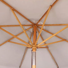 Sekey 300 cm Holz Sonnenschirm mit Fransen, Sonnenschutz UV50+ Sekey