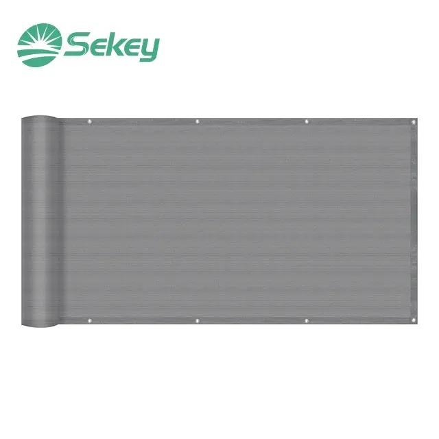Sekey Balkon Sichtschutz aus 100% Polyester, Hellgrau Sekey