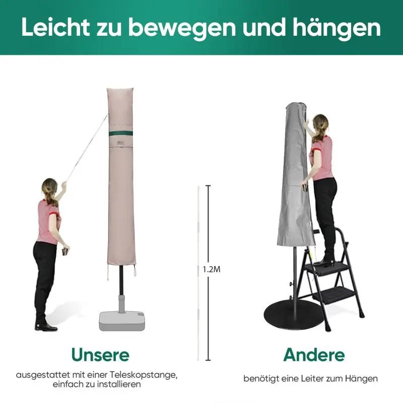 Sekey 190 x 30/50 cm Schutzhülle für 350 cm Sonnenschirm, aus Polyester-Gewebe Sekey