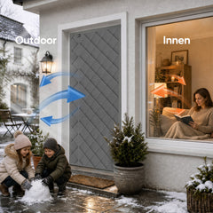 Sekey Thermo Türvorhang mit Magnetverschluss, Wärmeschutz & Energiesparvorhang aus Baumwoll-Polyester, Zugluftstopper für Balkon-, Terrassen- & Wohnungstüren