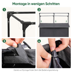 Sekey Wäschekorb mit Deckel 160L, Doppelter Wäschesammler mit 2 herausnehmbaren Wäschesäcken, Wäschekorb 2 Fächer für helle & dunkle Wäsche, Große Wäschebox für Bad, Schlafzimmer & Waschküche