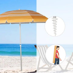 Sekey ∅ 180 cm Alu Strandschirm mit Schutzhülle und Bodenhülse, Sonnenschutz UV50+ Sekey