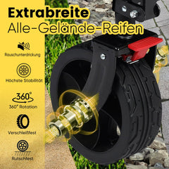Sekey 4020 Faltbarer Bollerwagen 150kg mit Bremsen & Breitreifen – Robuster Handwagen für Gelände & Outdoor Sekey
