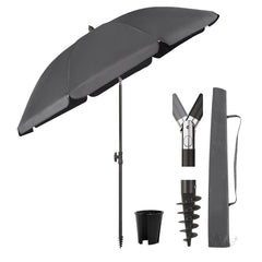 Sekey ∅ 160 cm beach umbrella with protective cover and ground sleeve, sun protection UV50+