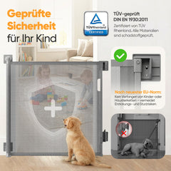 Sekey Ausziehbares Treppenschutzgitter 2er-Pack 0–150 cm × 97 cm – TÜV-zertifiziertes Türschutzgitter für Kinder & Haustiere, ohne Bohren, Sicherheitsgitter für Treppe und Tür