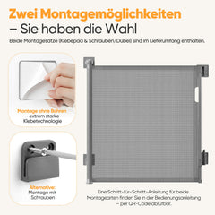 Sekey Ausziehbares Treppenschutzgitter 0–200 cm – TÜV-zertifiziertes Baby- & Haustiergitter, 97 cm hoch, ohne Bohren, für Treppe, Tür & breite Durchgänge