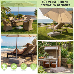 Sunula Granit Sonnenschirmständer 25 kg für Balkon & Garten, Edelstahlrohr, für Schirmstangen 22–38 mm, halbe Terrassenplatte 45×22,5 cm, witterungsbeständig