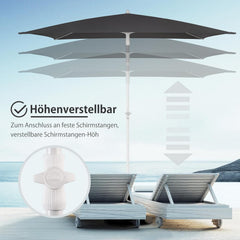 Sekey 180 x 125 cm balcony umbrella rectangular with protective cover, sun protection UV50+