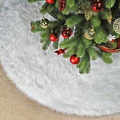 Salcar Weihnachtsbaumdecke Weiß – Runde Plüsch Christbaumdecke aus Kunstfell, Deko für Weihnachtsbaum, Party & Hochzeit Salcar
