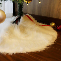 Salcar Weihnachtsbaumdecke Weiß – Runde Plüsch Christbaumdecke aus Kunstfell, Deko für Weihnachtsbaum, Party & Hochzeit Salcar