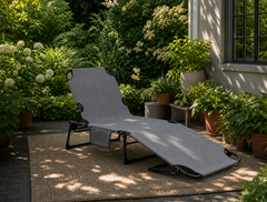 Sekey Campingliege Klappliege klappbar mit Matratze & Kopfkissen, 6-fach verstellbare Rückenlehne, Feldbett bis 150 kg, Gartenliege, Sonnenliege & Gästebett 190 × 68 cm