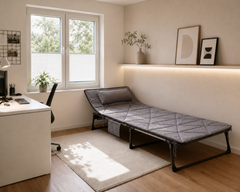 Sekey Campingliege Klappliege klappbar mit Matratze & Kopfkissen, 6-fach verstellbare Rückenlehne, Feldbett bis 150 kg, Gartenliege, Sonnenliege & Gästebett 190 × 68 cm