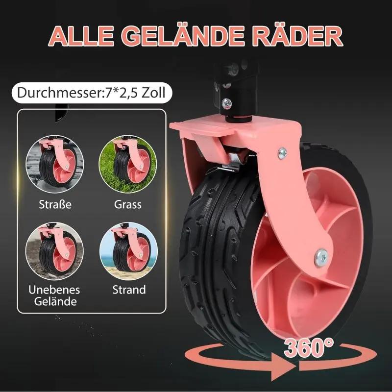 Sekey 135L & 200L / 150KG Faltbarer Bollerwagen, Patentiert Zusammenfaltbar aus Vier Richtungen, mit Erweiterbarer Heckklappe Sekey