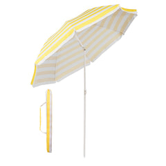 Sekey Sonnenschirm Ø160 cm rund mit Tragetasche & Bodenhülse, für Balkon & Strand