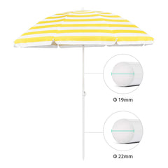 Sekey Sonnenschirm Ø160 cm rund mit Tragetasche & Bodenhülse, für Balkon & Strand