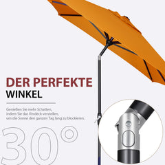 Sekey 300 x 200 cm aluminum parasol with crank, sun protection UV50+