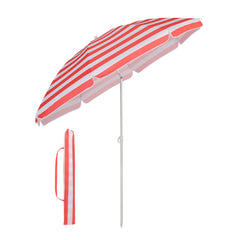 Sekey Sonnenschirm Ø160 cm rund mit Tragetasche & Bodenhülse, für Balkon & Strand