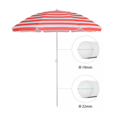 Sekey Sonnenschirm Ø160 cm rund mit Tragetasche & Bodenhülse, für Balkon & Strand