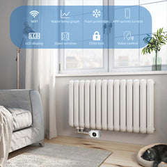 Salcar Smart Heizkörperthermostat TRV801W – WLAN Thermostat mit LCD-Display, Kompatibel mit Alexa & Google Home, App-Steuerung über Tuya, Kein Gateway Erforderlich Salcar