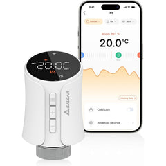 Salcar Smartes Heizkörperthermostat WLAN – WiFi Heizungsthermostat mit Tuya App, kompatibel mit Amazon Alexa & Google Home, programmierbar, ohne Gateway, Smart Heizkörperthermostat