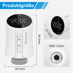 Salcar TRV706W Smartes Heizkörperthermostat 3er Set – WLAN Thermostat mit Tuya App, programmierbar, kompatibel mit Amazon Alexa & Google Home, ohne Gateway, inkl. 9 Batterien