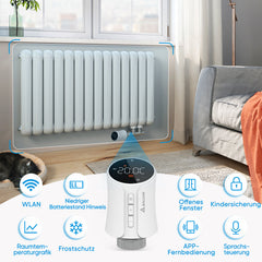 Salcar TRV706W Smartes Heizkörperthermostat 3er Set – WLAN Thermostat mit Tuya App, programmierbar, kompatibel mit Amazon Alexa & Google Home, ohne Gateway, inkl. 9 Batterien