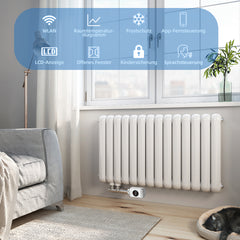 Salcar TRV801W Smartes WLAN Heizkörperthermostat – WiFi Thermostat mit LCD-Display, Tuya Smart App, App- & Sprachsteuerung, kompatibel mit Amazon Alexa & Google Home, ohne Gateway