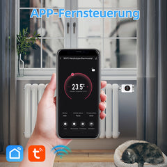 Salcar TRV801W Smartes WLAN Heizkörperthermostat – WiFi Thermostat mit LCD-Display, Tuya Smart App, App- & Sprachsteuerung, kompatibel mit Amazon Alexa & Google Home, ohne Gateway