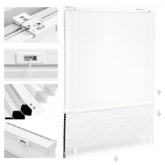 Detailaufnahme von Aluminiumschiene und hochwertigen Kunststoff-Klemmträgern des Sekey Wabenplissees vor weißem Hintergrund für stabile Montage.