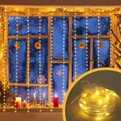 Salcar 2 x 2 m LED Lichtervorhang mit Fernbedienung, 200 LEDs, USB-betrieben Salcar