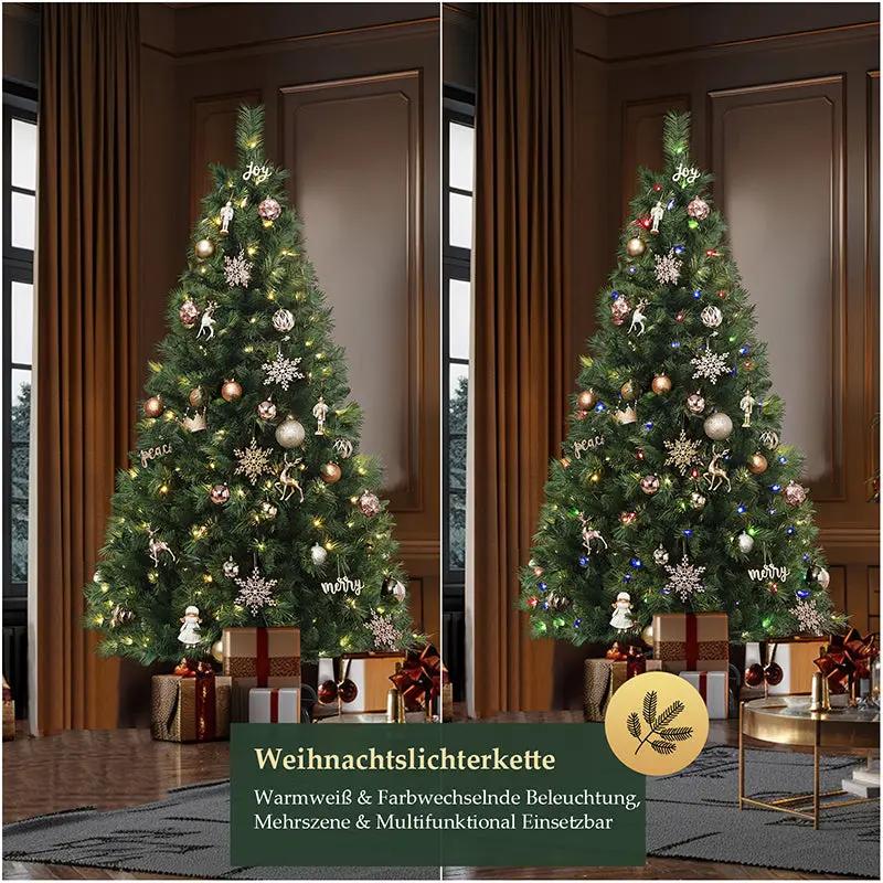 Salcar 120/150/180/210/240cm Künstlicher Weihnachtsbaum mit LED, mit 226/382/580/868/1168 Spitzen und 250/380/450 LEDs Salcar