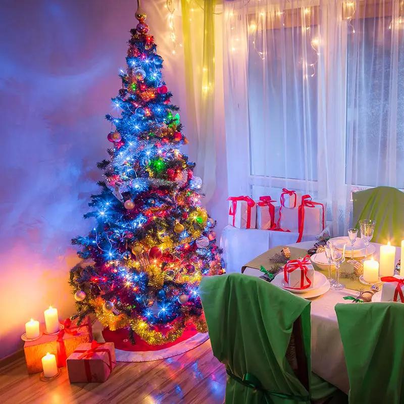 Salcar 1.5 m LED Lichterkette für Weihnachtsbaum, mit 8 Strängen, 200 LEDs Salcar
