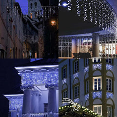 Salcar 2m/5 m / 10 m LED Eisregen Lichterkette, 80/ 200 / 400 LEDs, 31V GS-zertifizierte Stromversorgung Salcar